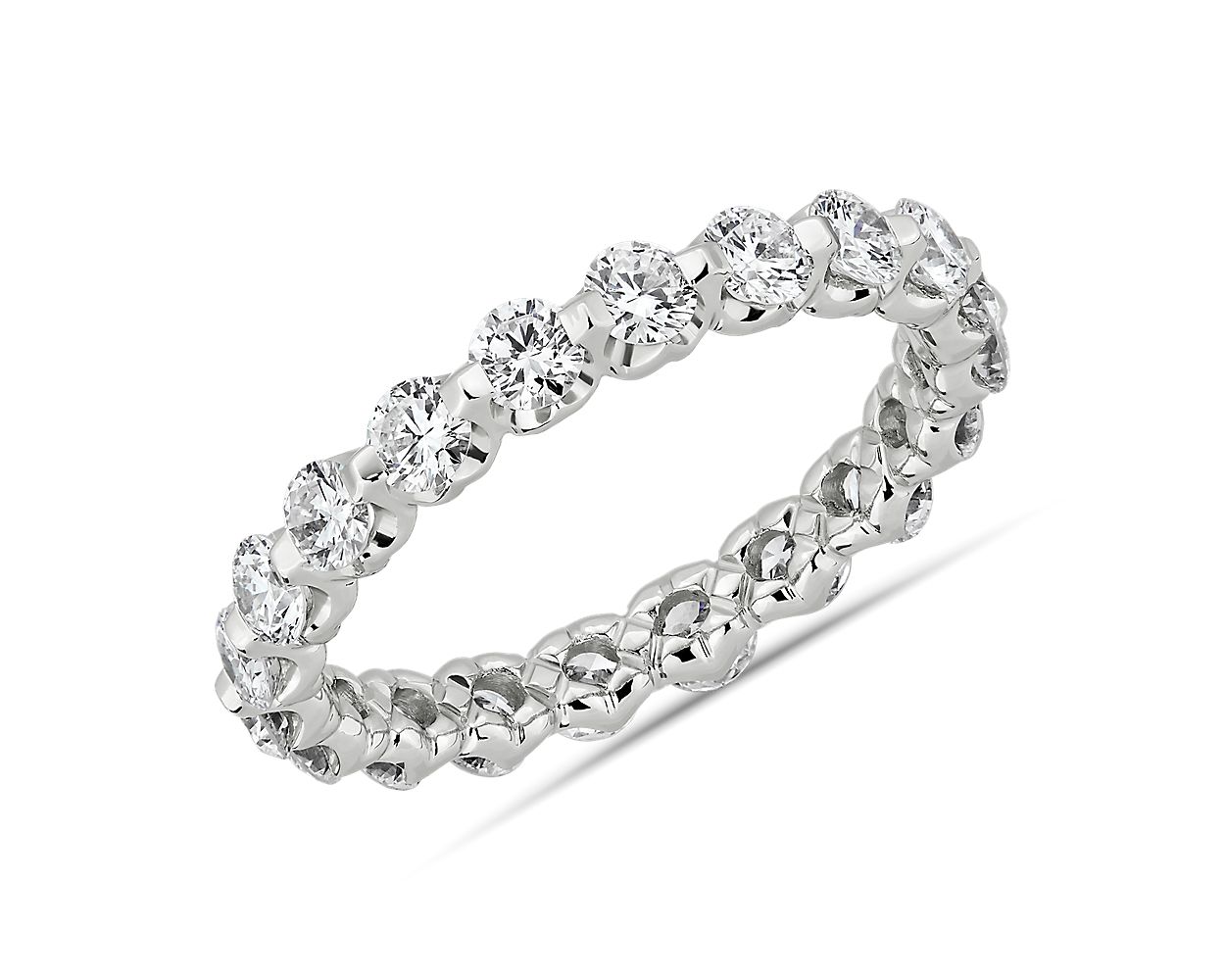 YJ Floating Diamond Eternity Ring In Platinum