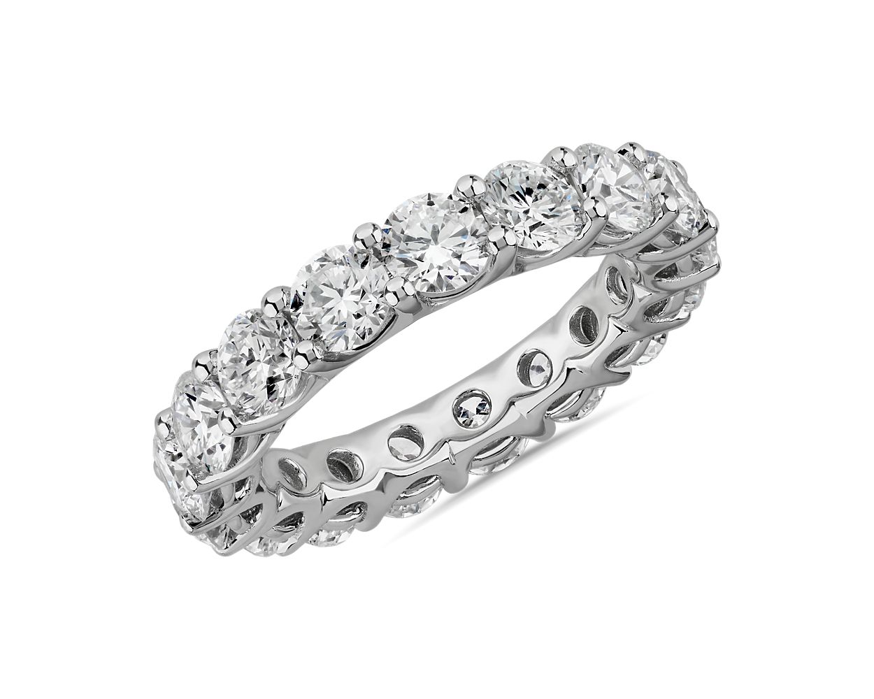 YJ Diamond Low Dome Eternity Ring In 14k White Gold