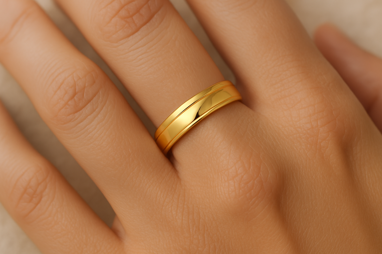 Ring being worn