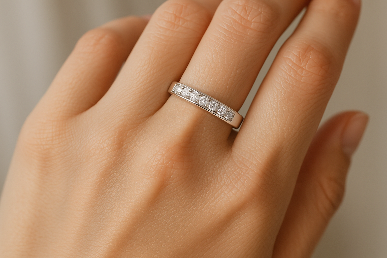 Ring being worn