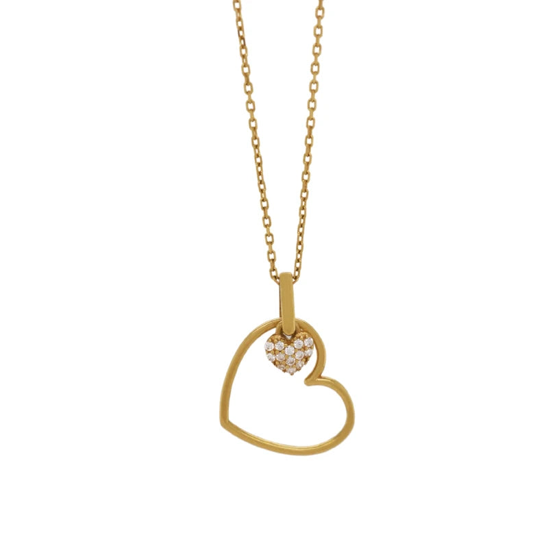 YJ Heart Outline Necklace